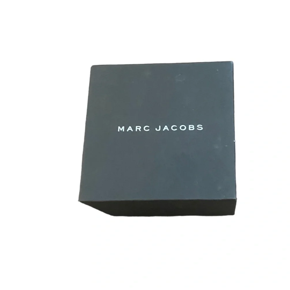 Marc by Marc Jacobs Womens Classic Rainbow Crystal Black Dial Gold Tone Watch